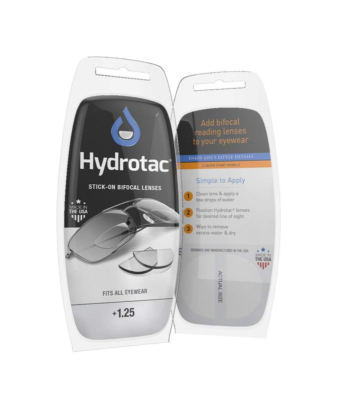 Hydrotac Stick-on Bifocal Reading Lenses with Lens Cleaning Kit