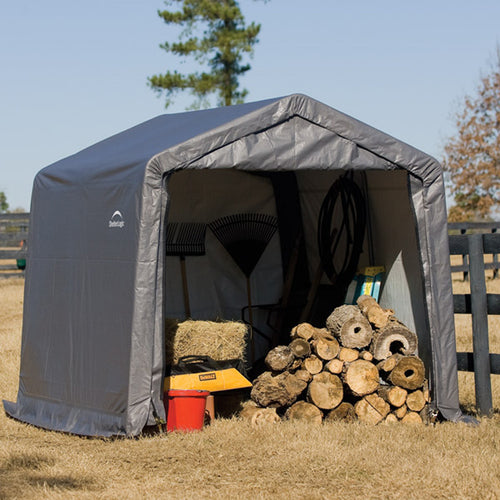 ShelterLogic 10x10x8 Feet Outdoor Camping Hiking Travel Peak Style Storage Shed 1-3/8